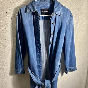 Who What Wear Denim Jean Long Jacket w/ Pockets